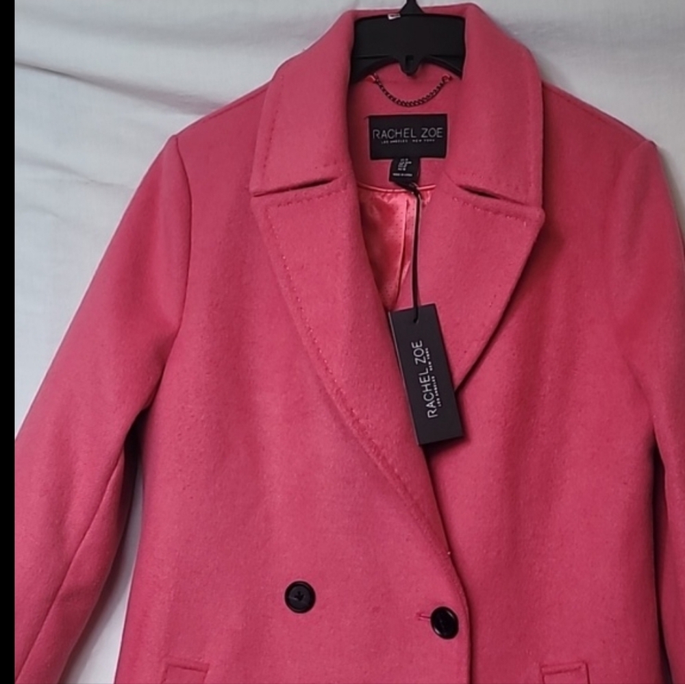 Rachel Zoe Pink Double Breasted Coat - Picture 4 of 10